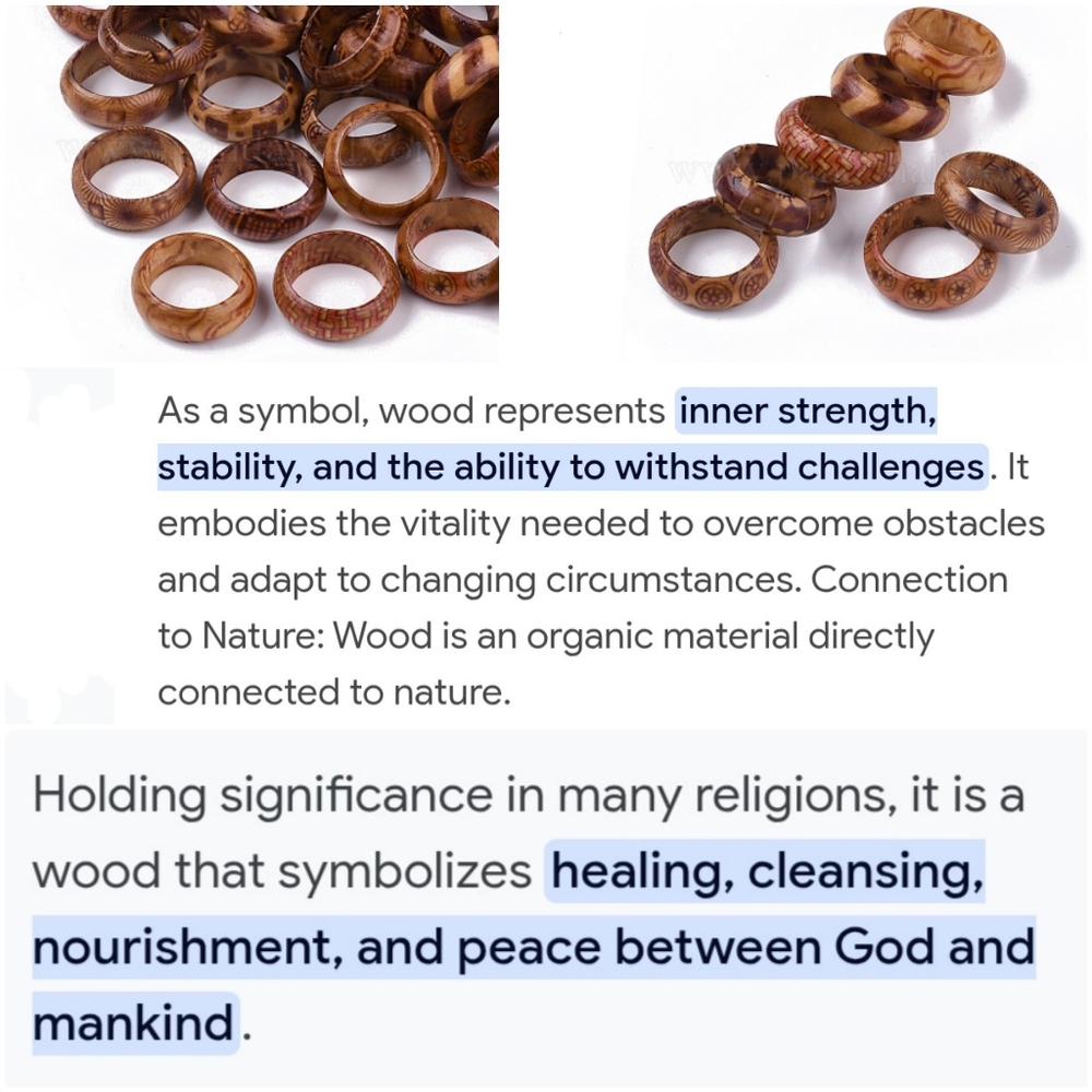 Wooden Ring Size 8 R - Picture 6 of 6